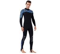 EMUKOEP Costume da Bagno Intero con Protezione Solare per lo Snorkeling e il Surf, Costume da Sub a Maniche Lunghe da 1,5 Mm per Sfide Estreme Uomo Blu, Donna Blu (M)