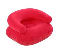 EMUKOEP Divano Gonfiabile Morbido Floccato per Poltrona Lounge, Schienale a Forma di U per il Relax degli Adulti, Divano Portatile Nell'ufficio del Soggiorno (Rosso roseo)