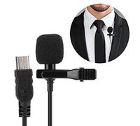 EMUKOEP DSLR Mini Collare Microfono Condensatore a Clip Ad Alta Sensibilità per Trasmissione in Diretta, Canto, Musica, Registrazione per Interviste, 1 X Microfono per Fotocamera