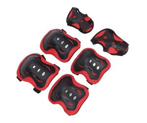 EMUKOEP Equipaggiamento Protettivo per Bambini, Ginocchiera Traspirante, Gomitiera, Protezione per le con Assorbimento degli Urti, per Skateboard, Ciclismo, Pattinaggio a Rotelle (Rossa)