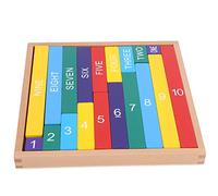 EMUKOEP Giocattolo Didattico di Matematica in Legno Resistente e Colorato per Bambini sopra i 3 Anni, Impara Le Dimensioni dei Numeri e la Matematica di Base, Include 19 Aste