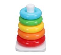 EMUKOEP Giocattolo Impilabile per Bambini con Fondo Oscillante per i più | Plastica per Alimenti, 5 Anelli Colorati, Apprendimento del Confronto delle Dimensioni, Sicuro per la Dentizione, attività