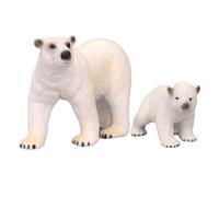 EMUKOEP Giocattolo Realistico con Scultura di Orso Bianco, Set di Figurine Educative per lo Sviluppo Dell'immaginazione dei Bambini, 2 Pezzi
