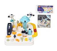 EMUKOEP Innovativo Giocattolo da Corsa su Pista per Auto per Bambini, Set da Gioco Educativo con 15 Accessori di Montaggio, Dotato di Piste Inerziali Manuali, Aiuta a Migliorare le capacità Motorie