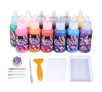 EMUKOEP Kit di Pittura Marmorizzata a 12 Colori a Base D'Acqua per Bambini Dai 4 Ai 12 Anni, Migliora la creatività con il Set di Pittura Ad Acqua, Adatto Come Regalo