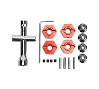 EMUKOEP Kit per Montaggio Esagonale con Ruota in Metallo Durevole da 14 Mm per Miglioramento delle Prestazioni Dell'auto Senton 1/10 RC (Rossa)