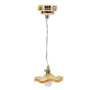 EMUKOEP Lampada da Soffitto per Casa delle Bambole, Lampada a Sospensione a Bulbo Rotondo in Vetro in Miniatura per Casa delle Bambole in Scala 1:12 o 1:6, con Batteria a Bottone (Verde)