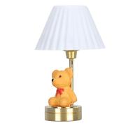 EMUKOEP Lampada da Tavolo a Forma di Orso per Casa delle Bambole Lampada a LED Realistica per Decorazioni da Comodino in Miniatura per Camera da Letto Resina Plastica 2,36 ", Paralume Bianco