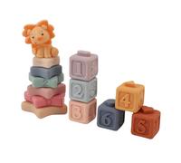 EMUKOEP Leone, Giocattolo Educativo per Bambini, Morbido e Impilabile, per Imparare a Impugnare i Materiali in Modo Sicuro, per Giocare in Bagno, 12 Blocchi per la Percezione del Colore