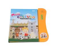 EMUKOEP Libro Sonoro Educativo Portoghese Inglese per Bambini Bilingui Che Imparano i Numeri Dell'alfabeto Animali Frutta Verdura Libro Interattivo (Arancia)