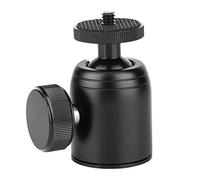 EMUKOEP Mini Testa a Sfera per Treppiede Ruotabile a 360° con Cuscinetto in Gomma Antiscivolo per Fotocamera, Leggera e Portatile per Fotocamera Mirrorless, Nera