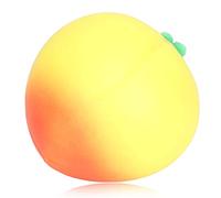 EMUKOEP Palla da schiacciare alla pesca per alleviare lo stress, giocattolo di frutta morbido contro ansia e dolori articolari, lacrime, divertente decorazione per feste e vacanze (giallo)