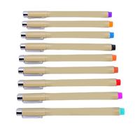 EMUKOEP Penne da Disegno Colorate Resistenti Allo Sbiadimento, 9 Pezzi, Resistenti All'acqua, per Disegni Tecnici e Linee Complesse, per Architetti e Hobbisti