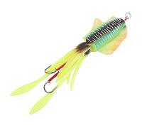 EMUKOEP Polpo con Esca Morbida da Pesca Che Brilla Ai Raggi UV con Tentacoli Colorati Rotolanti, Colori Splendidi, Forte Fascino per gli Appassionati di Pesca, Ca.86 G (Giallo Verde)