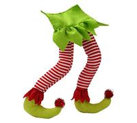 EMUKOEP Prop Bambola Elfo in Tessuto Verde, Gambe Verdi Natalizie Ornamenti 50x17cm Peluche per Feste Natalizie e Decorazioni per la Casa