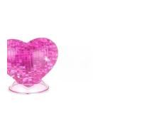 EMUKOEP Puzzle di Cristallo 3D Puzzle di Cristallo a Cuore, Ottimo per Migliorare le capacità di Risoluzione dei Problemi, Materiale GPPS, Rosa/azzurro/viola 8x5x7 Cm, 46 Pezzi, Adatto a Partire Dai