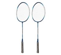 EMUKOEP REGAIL Set di Racchette da Badminton in Lega di Ferro da 2 Pezzi Racchette di Ricambio per Giochi All'aperto per Famiglie Resistenza Leggera Riduci la Copertura del Cono (Blu)