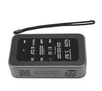 EMUKOEP Rilevatore Portatile della qualità Dell'aria con Monitoraggio | Materiale ABS, Batteria da 3000 MAh, Scheda di Memoria da 128 MB, Torcia da 3 W, Standby 230 Ore, per Viaggi in Campeggio