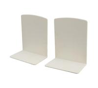 EMUKOEP Robusto Fermalibri in Plastica Bianca, Organizer per Riviste Dal Design Semplice, per Studio Domestico, Porta Libri da Tavolo da 2 Pezzi per File e CD