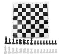 EMUKOEP Robusto Set di Scacchiere Internazionali in Plastica, Regalo Portatile per gli Amanti degli Scacchi, Aggiunta Alla Collezione di Giochi (Bianco)