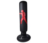 EMUKOEP Sacco da Boxe Fitness in PVC da 62,99 Pollici, Sacco di Sabbia a Colonna Gonfiabile per Adulti e Bambini, per Esercizi di Allenamento a Casa (Nera)