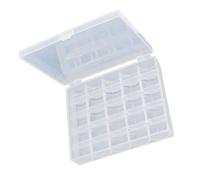 EMUKOEP Scatola per bobine, 25 scomparti, trasparente, vuoto, organizer, cucito, artigianato, stoccaggio, valigetta di plastica