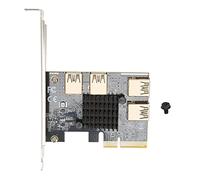 EMUKOEP Scheda Riser PCI-E Scheda Adattatore PCI-E da 1 a 4 Efficiente per l'attività Mineraria, Supporto di Stabile per 10, Materiale PCB