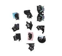 EMUKOEP Segnalibri Magnetici Confezione da 10 Clip per Libri Black Cat per | Magnete Morbido Completamente Coperto, Carta Patinata Impermeabile, Presa per la Pagina, Clip per Appunti per Lavagna da
