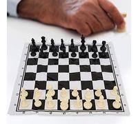 EMUKOEP Set da Gioco Internazionale Portatile Scacchi Medievali per un Comodo Trasporto e un Gioco Facile, Regalo Perfetto per gli Amanti degli Scacchi, Bianco e