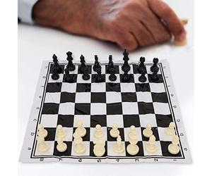 EMUKOEP Set da Gioco Internazionale Portatile Scacchi Medievali per un Comodo Trasporto e un Gioco Facile, Regalo Perfetto per gli Amanti degli Scacchi, Bianco e