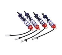 EMUKOEP Set di Ammortizzatori RC da 4 Pezzi Ad Alte Prestazioni per Cingolato per Auto RC 1/8 con Effetto di Guida Stabile per Plastica da Corsa DHK HPI (Rossa)
