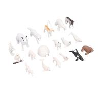 EMUKOEP Set di Animali Mini Artici a 18 Pezzi, Figurine Husky Fox Seal Husky per Bambini Animali Invernali Realistici per L'arredamento e il Gioco