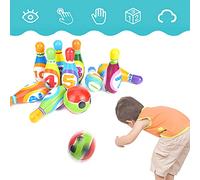 EMUKOEP Set di Birilli e Palline da Bowling Interattivi per Bambini Che Imparano Numeri e Colori, Perfetti per Il Legame Familiare