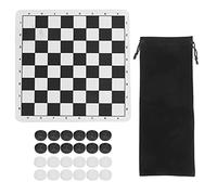 EMUKOEP Set di Dama Pieghevoli e Compatti, Comodo Gioco di Logica a Scacchiera per Adulti e Bambini, in Bianco e, 9,5x9,5 Pollici