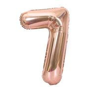 EMUKOEP Set di Palloncini Grandi in Lamina Dorata Rosa da 0 a 9 per Decorazioni per Feste di Compleanno, Matrimoni, Dimensioni 40 Pollici (Numero 7)