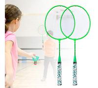 EMUKOEP Set di Racchette da Badminton per Bambini in Lega di Ferro Premium con Copertura Protettiva per la Coordinazione Occhio-mano Educativa (Verde fluorescente)