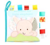 EMUKOEP Simpatico Libro in Stoffa con Motivo Animale per Neonati, Giocattolo Educativo Interattivo Resistente agli Strappi e Durevole, Libri Morbidi per Bambini (Etichetta Elefante Rosa)
