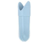 EMUKOEP Spazzolino per Cani con Setole in Silicone da 360 Gradi, Spazzolino per per Uso Alimentare con Morbido, Sicuro per Gatti con Pulizia Orale per Amici Pelosi (Blu)