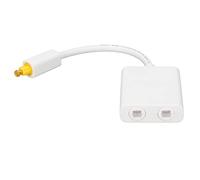 EMUKOEP Splitter per Cavo Ottico Nucleo Interno in Fibra Ottica Premium per Computer con Lettore CD DVD, Distribuzione in Due Facile da Usare (Bianca)