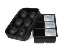 EMUKOEP Stampo per cubetti di ghiaccio a 6 griglie, in silicone, facile da sciogliere, per cocktail whisky, freezer