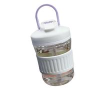 EMUKOEP Tazza per Acqua Portatile Isolata con Cannuccia, Trasparente, da 400 Ml, Robusta, Antiurto, Ideale per L'uso in Ufficio (Viola)