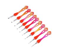 EMUKOEP Uncinetti Ganci Ergonomici Aghi per Uncinetto con Impugnatura Comoda 9 Pezzi da 2,5 Mm a 7,0 Mm Punta in Alluminio Lucidato Set di Uncinetti Portatili con Impugnatura Sfum
