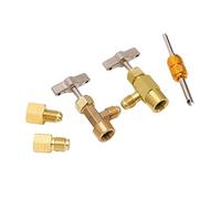 EMUKOEP Valvola autosigillante a T in ottone, set completo per adattatore refrigerante R134A, con collegamento rapido e semplice, buona tenuta, ampia applicazione