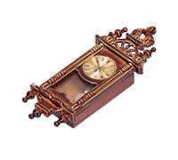EMUKOEP Vecchia Orologio da Parete in Miniatura a 1:12, Orologio per Bambole Vintage, Lega di Legno, Elegante Decorazione di Bambole in Miniatura
