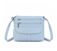 EMVY Classic Collection - Borsa a tracolla in ecopelle con tasche multiple con zip, tracolla regolabile, 27 × 21 × 5 cm, Campanello.