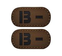EmWoot 2 toppe con gruppo sanguigno B, a infrarossi, riflettenti, taglio laser, tattiche, con gancio e anello (5 x 2,5 cm, marrone)