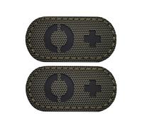 EmWoot 2 toppe con gruppo sanguigno O +, a infrarossi, riflettenti, taglio laser, tattiche, con gancio e anello (5 x 2,5 cm, verde militare)