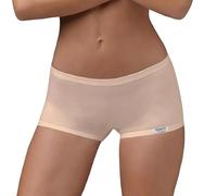 EMY Culotte Donna Boxer Shorts Sportivo in Cotone Elasticizzato | Intimo Naturale Senza Microfibra | Bianco Nero Nudo | Taglie 2-5 (S-XL) | Comfort per Fitness, Danza e Tempo Libero (nudo2)