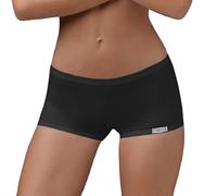 EMY Culotte Donna Boxer Shorts Sportivo in Cotone Elasticizzato | Intimo Naturale Senza Microfibra | Bianco Nero Nudo | Taglie 2-5 (S-XL) | Comfort per Fitness, Danza e Tempo Libero (nero3)
