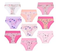 EMY Mutande Bambina Ragazza Cotone 9 Pezzi (6 Anni, Fiore)